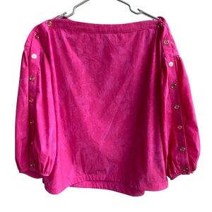 Burundi Button Sleeve Blouse (pink)